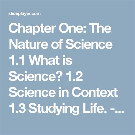 Chapter One The Nature Of Science 11 What Is Science 12 Science In
