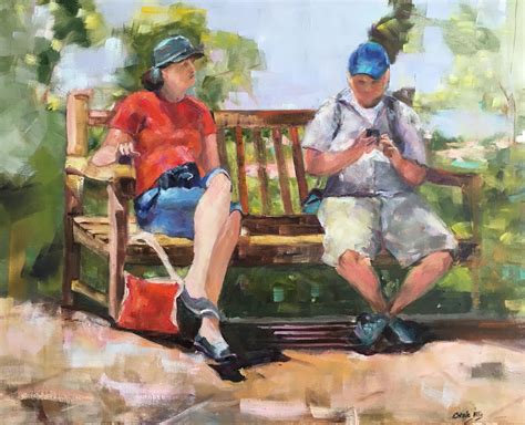 Park Bench Illustration Art Painting Oil Painting
