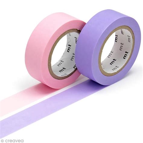 masking tape 2 rouleaux unis rose et violet 15 mm x 10 m masking tape creavea