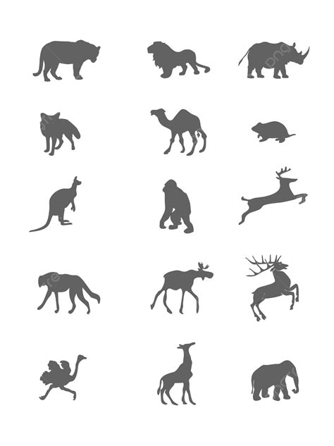 Various Wild Animals Icons Vector Elements Animals Stag Moose
