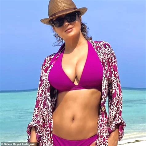 Salma Hayek Shows Off Her Legendary Curves In A Pink Bikini With A Beachside View Wrestling Forum