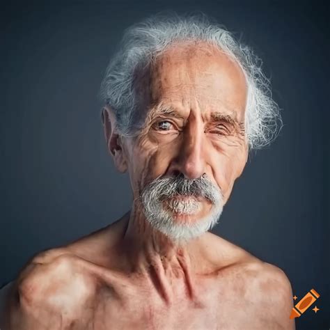 Humorous Image Of A Skinny Old Man Enjoying Sunshine And Cannabis On