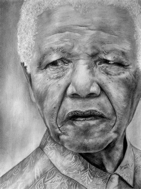 Pencil Drawing By South African Artist Benadia Nelson Mandela Marie