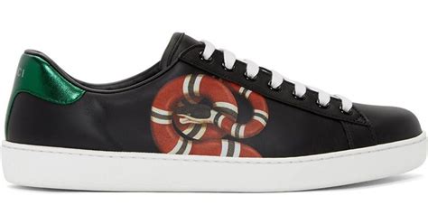Lyst Gucci Black Snake New Ace Sneakers In Black For Men