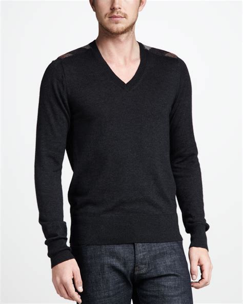 Lyst Burberry Brit Cashmerecotton Sweater In Black For Men