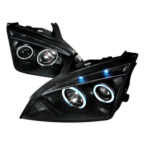 05 07 Ford Focus Sedan Black Dual Ccfl Halo Projector Led Headlights