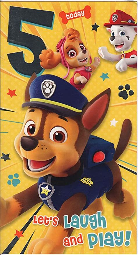 Paw Patrol Age 5 Birthday Card Uk Toys And Games