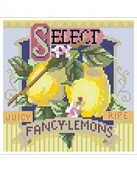 Very easy to follow pattern and the different yellows made the lemon really pop. "Select Fancy Lemons" | Cross Stitch Pattern