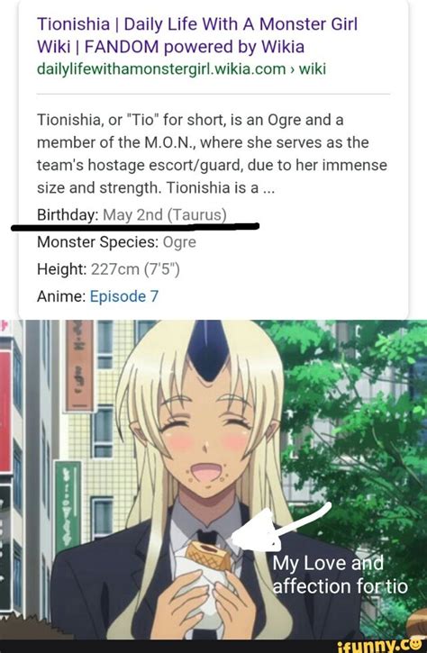 Tionishia I Daily Life With A Monster Girl Wiki I Fandom Powered By