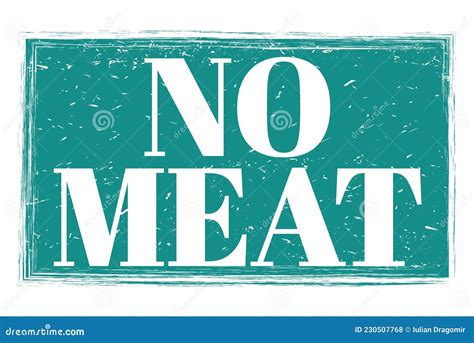 No Meat Words On Blue Grungy Stamp Sign Stock Illustration