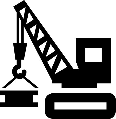 Construction Tool Vehicle With Crane Lifting Materials Svg Png Icon