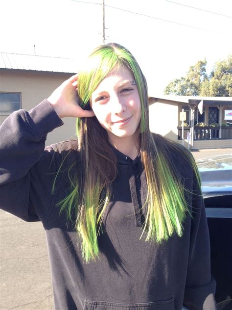 When making lime dye, it is important that the green dye and white dye are placed in the exact pattern as the image below. My lime green dip dyed hair | Dip dye hair, Dyed hair ...