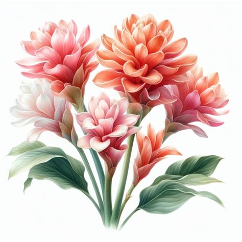 Premium Ai Image Watercolor Painting Of Ginger Flower