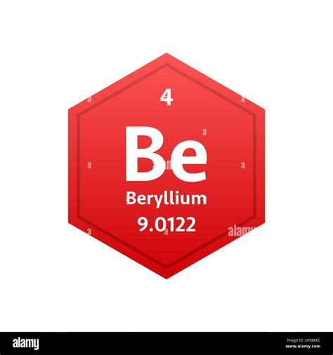 Símbolo De Berilio Elemento Químico De La Tabla Periódica Ilustración