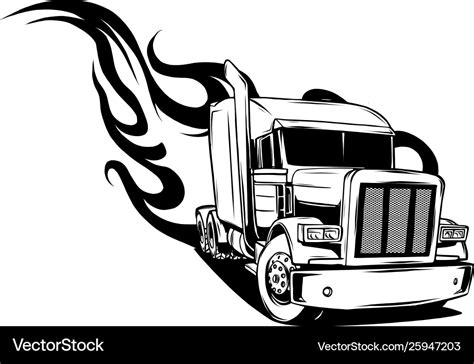 Truck Black And White Semi Truck Clipart Black And White Free Image