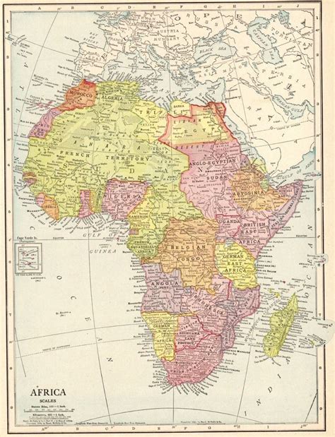 Huge collection, amazing choice, 100+ million high quality, affordable rf and rm images. 1914 Antique AFRICA Map Beautiful Original Vintage Map of Africa #5813 (With images) | Africa ...