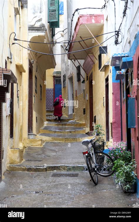 Narrow Street In The Medina Of Tangier Morocco Stock Photo Alamy