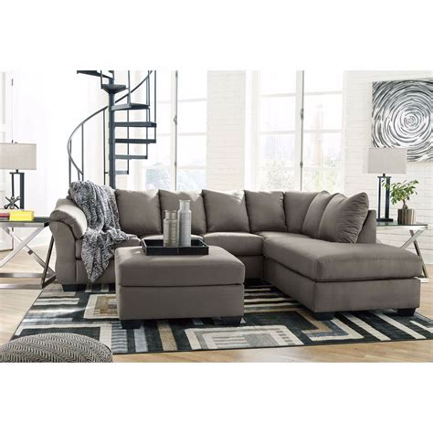 Ashley furniture darcy stone sofa chaise. DARCY COBBLESTONE GRAY 2 PIECE SECTIONAL - Indy Best ...