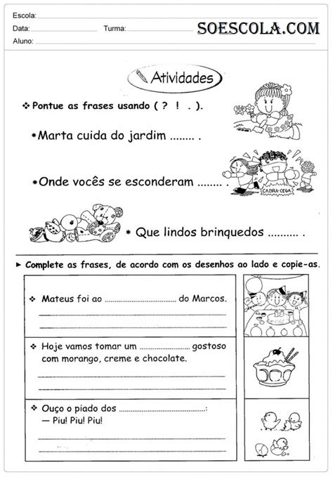 Atividades De Português 3º Ano Para Imprimir Ensino Fundamental SÓ