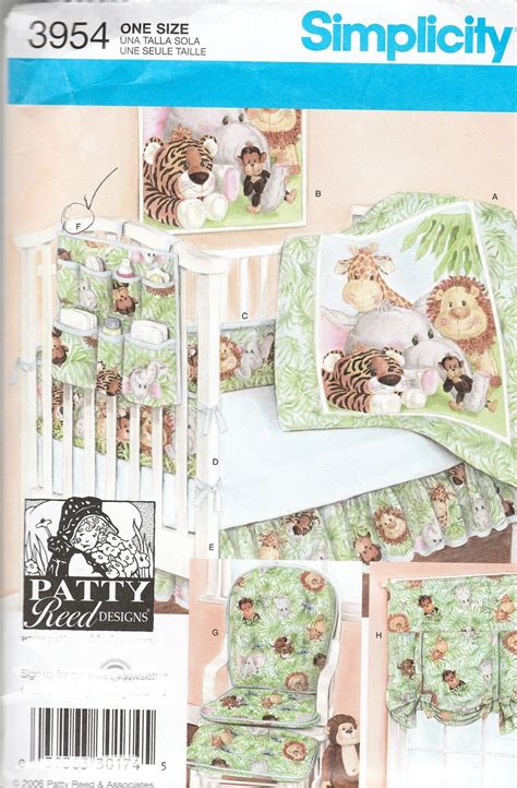 This crib bumper tutorial from sew4home and this gorgeous crib bedding set, complete with a truly unique ruffled crib skirt. Baby Nursery Accessories Sewing Patterns Simplicity 3954 ...