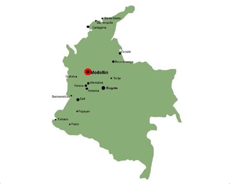 Map Of Medellin Colombia