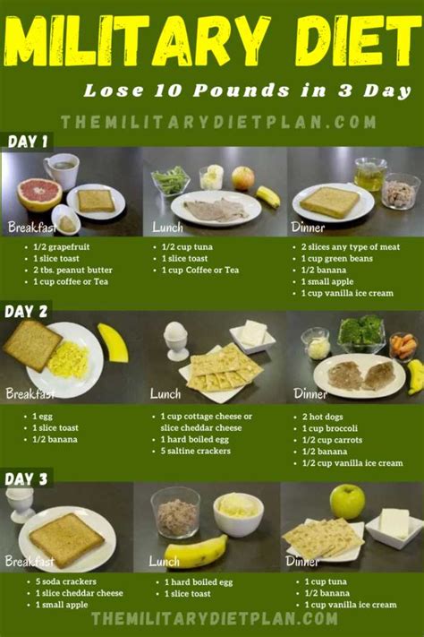 Military Diet Meal Plan Website