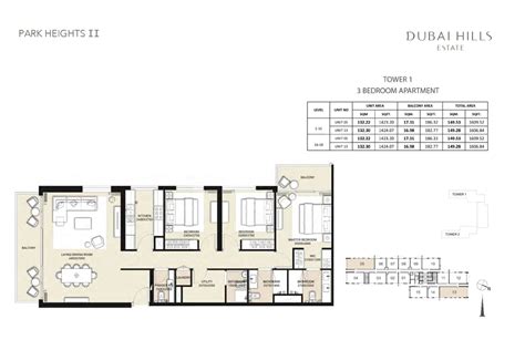 Park Heights 2 At Dubai Hills Estate Floor Plans And Sizes