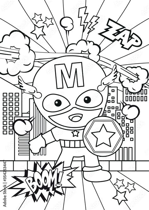 Superhero Coloring Pages Kids Coloring Book Worksheet For Children