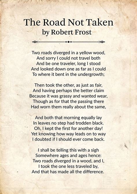 The Road Not Taken Poem By Robert Frost Lesson Plans Worksheets