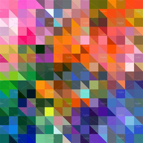 Triangle Pixel Mosaic Pattern Custom Designed Graphic Patterns