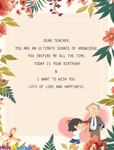Happy Birthday Wishes For Teacher Quotes And Images