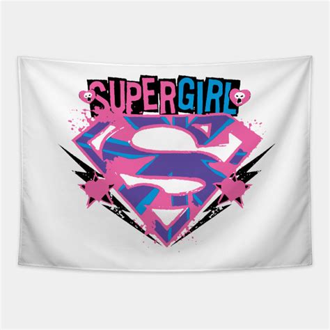 Supergirl Pink And Purple Grunge Supergirl Tapestry Teepublic