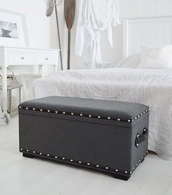 White wooden large storage chest toy chest clothes bedding laundry blanket box. Berkeley Small Grey Storage Trunk - Window Seat, Hall ...