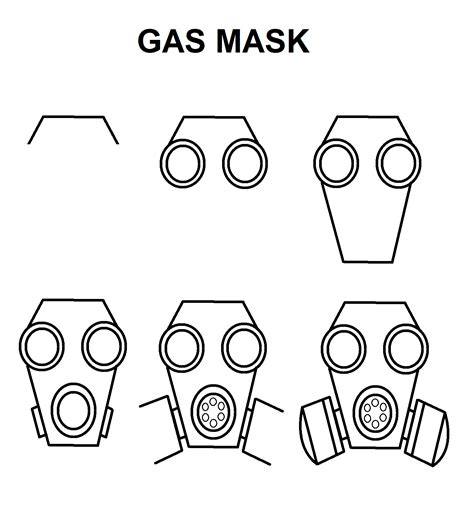 Here is how your plane looks when you are done, and because you are finished, you can start adding some cool colors to make your newly drawn plane a. Step-by-step to draw a gas mask | Gas mask drawing, Gas ...