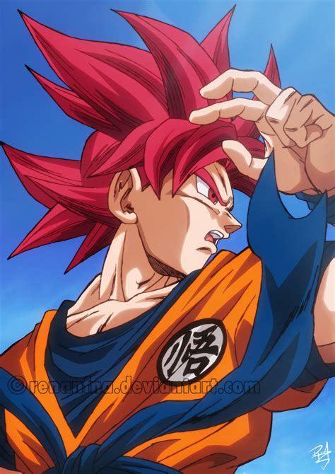 Goku Ssj God By Yuya Takahashi By Renanfna On Deviantart