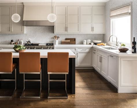 hermes orange leather counter stools  brown island