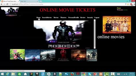 There are two type of users available in the project : ONLINE MOVIE TICKET BOOKING - YouTube
