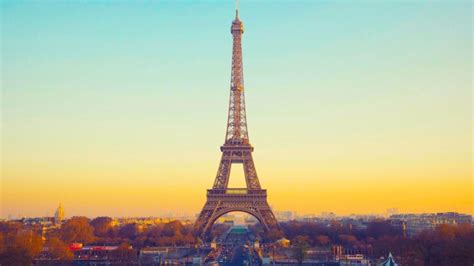 Wallpaper Eiffel Tower France Paris Sunset Sky Wallpapermaiden