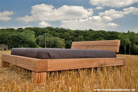 Attraktiv wird das balkenbett durch die natürliche maserung der holzbalken. Wohnkantine - Wohnideen vom Holzmöbelkontor : Balken Bett