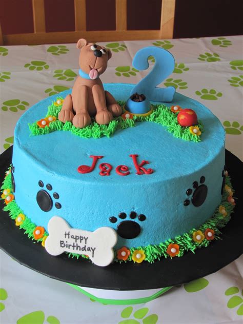Dog Themed 2nd Birthday Cake