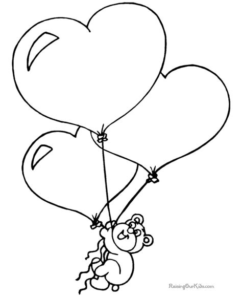 Printable Valentine Bear Coloring Page 008