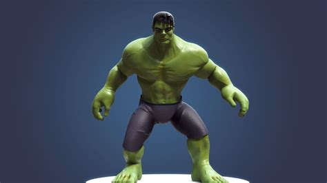Hulk Cartoon 3d Model Rigged Cgtrader