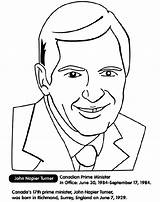 Prime Minister Canadian Turner Coloring Crayola sketch template