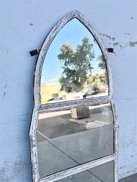 Arched Iron Gothic Style 3 Pane Mirror Antiquities Warehouse