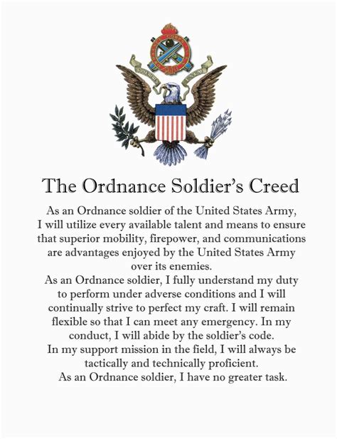 The Ordnance Soldiers Creed Wow Its Changed Since I Come In