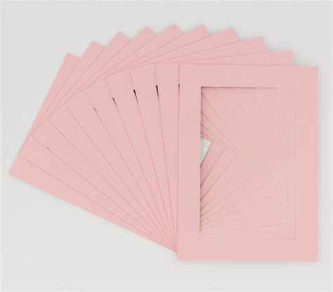 Soft Pink Acid Free 16x20 Picture Frame Mats With White Core Bevel Cut