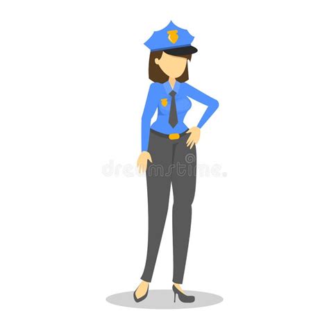 pretty police woman stock vector illustration of blue 23209962