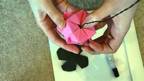 Origami Rose How To Make A Stem Youtube