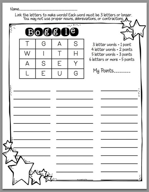 Game Boggle For Kids 101 Activity