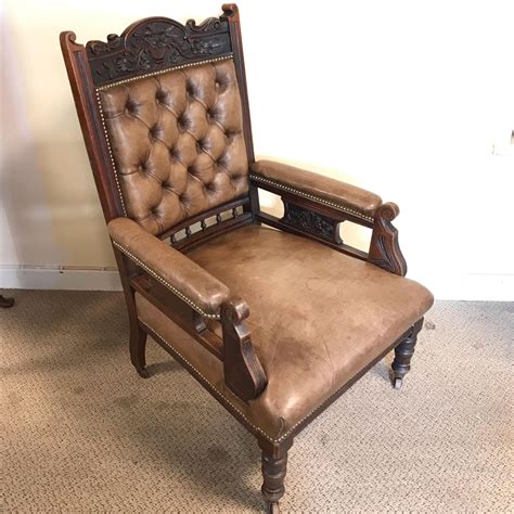 Leather Open Framed Reading Chair - Antique Chairs - Hemswell Antique